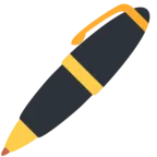Шариковая ручка, направленная вниз-влево