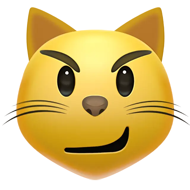 Face de chat avec sourire sarcastique