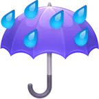 带雨点的雨伞