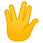 Emelt kéz, a középső és a gyűrűs ujjak között