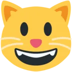 Smiling Face de pisică cu gura deschisă