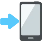 Teléfono móvil con flecha hacia la derecha a la izquierda