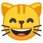 Grinsender Cat Face mit lächelnden Augen