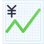 Courbe ascendante et symbole yen