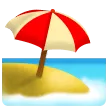 Playa con paraguas