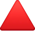Aufwärts zeigendes rotes Dreieck