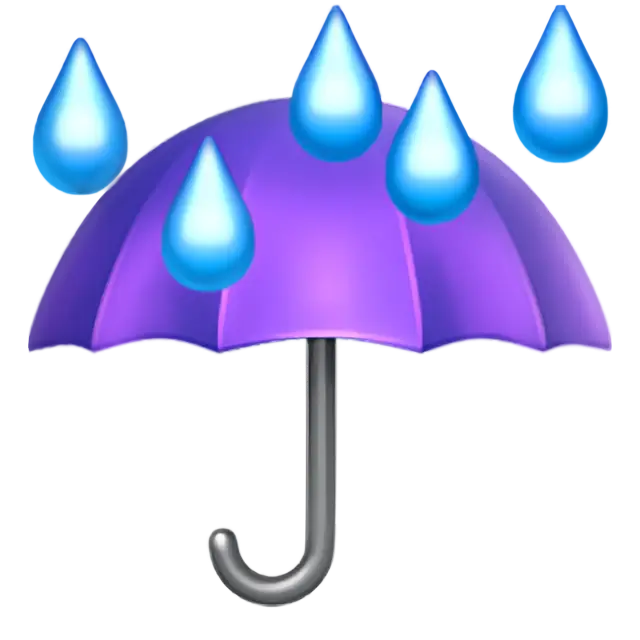 Зонтик с каплями дождя