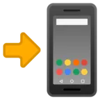 Téléphone mobile à droite d’une flèche pointant vers la droite