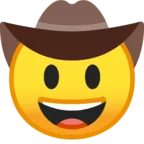 Rosto com chapéu de cowboy