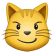 Cara de gato com sorriso irônico