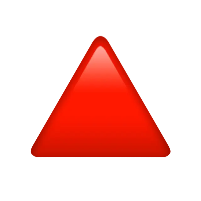 Красный треугольник с верхушкой, направленной вверх
