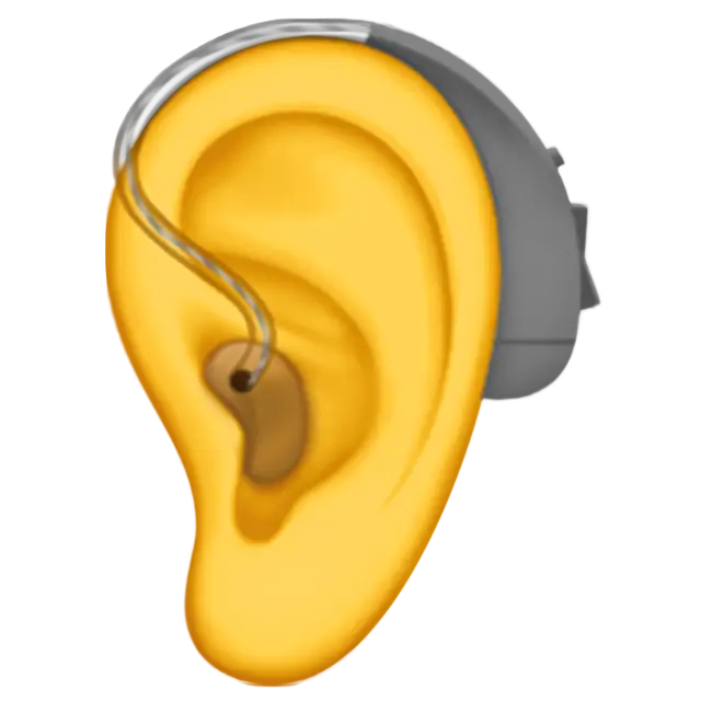 Ucho z aparatem słuchowym