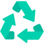 Czarny uniwersalny symbol recyklingu