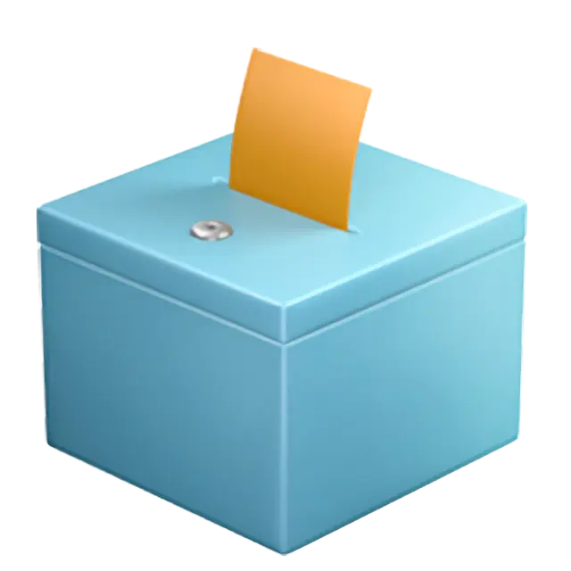 Ящик для голосования с бюллетенем