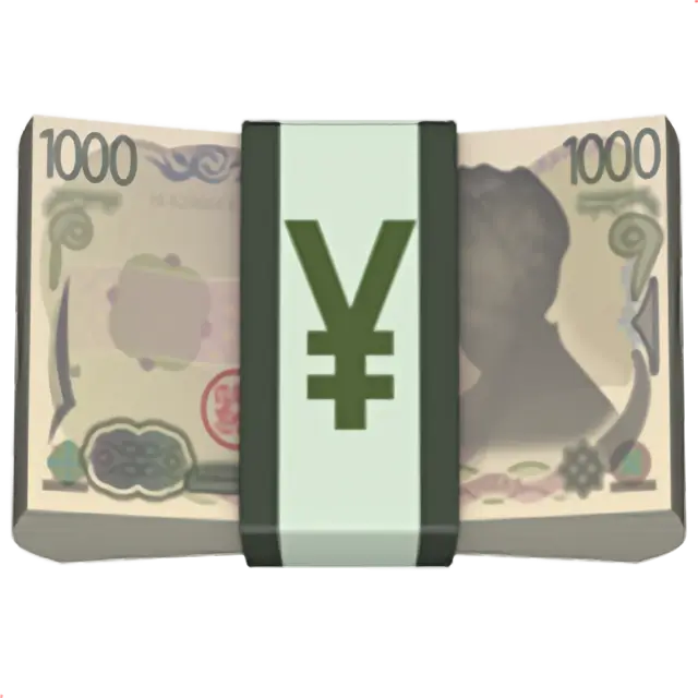 येन साइन के साथ बैंकनोट