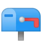 下げられた旗が付いている閉じたメールボックス
