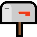 下げられた旗が付いている閉じたメールボックス
