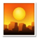 Puesta de sol sobre edificios