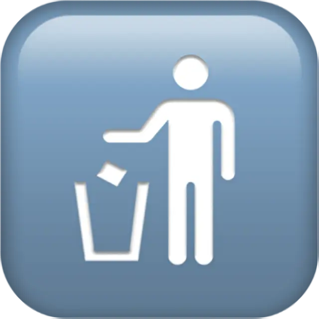 Symbole invitant à jeter les déchets dans la poubelle