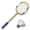 Badmintonschläger und Federball