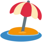 Plage avec parasol