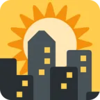 Puesta de sol sobre edificios