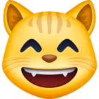 Grinsender Cat Face mit lächelnden Augen